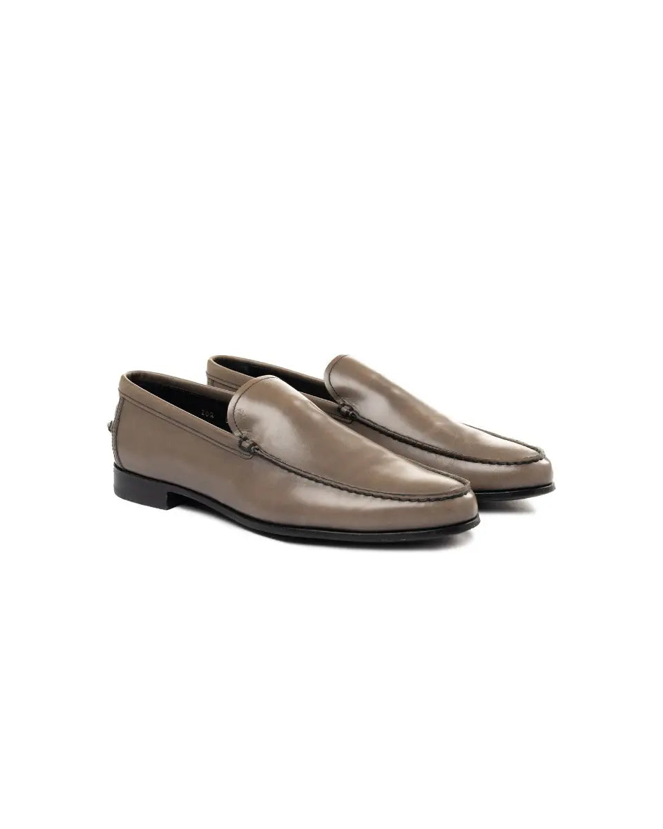 Prada grey leather loafers Prada