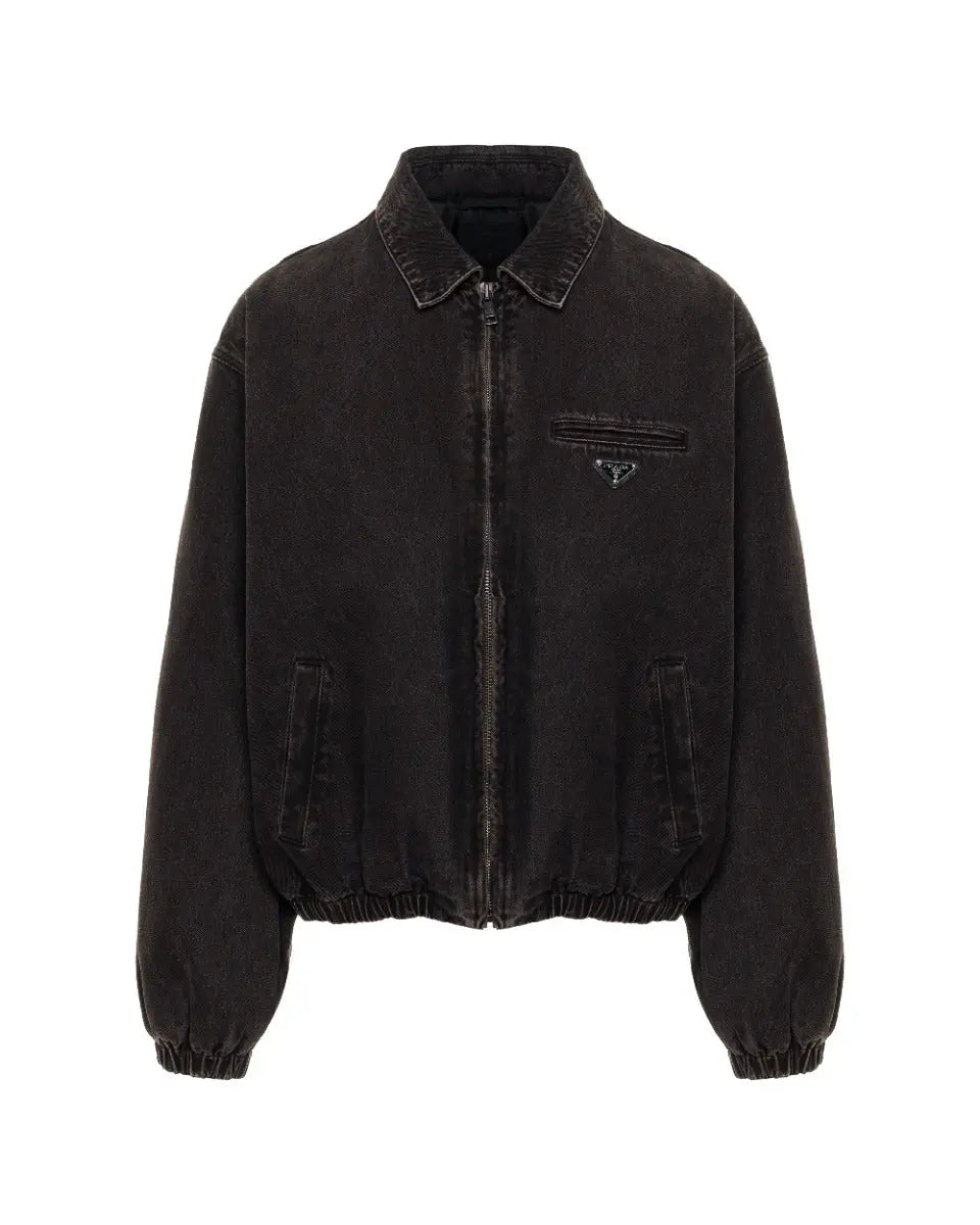 Prada padded denim bomber jacket Prada