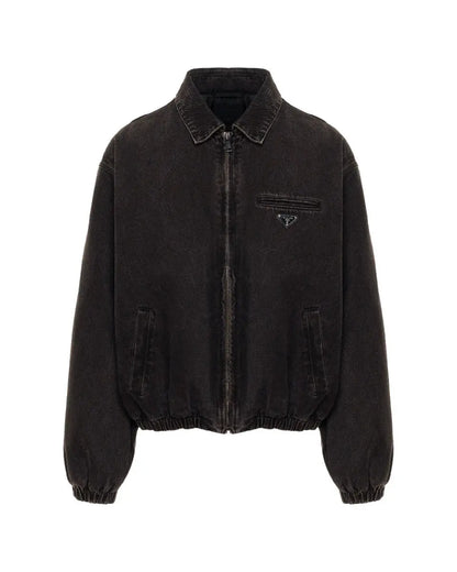 Prada padded denim bomber jacket Prada