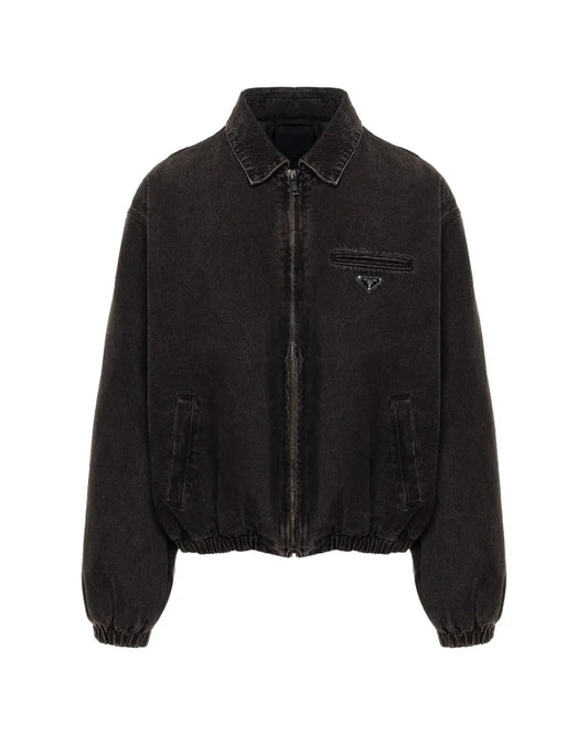 Prada padded denim bomber jacket Prada