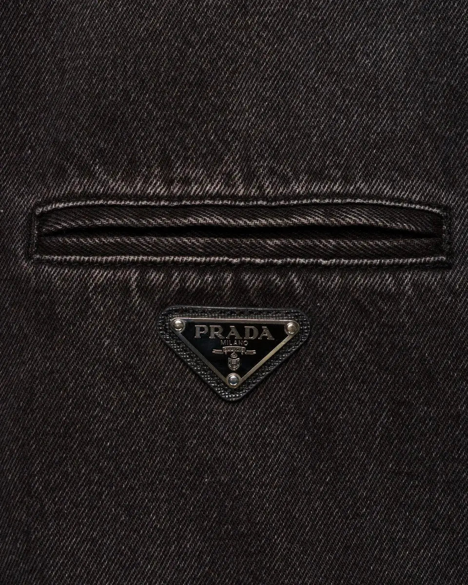Prada padded denim bomber jacket Prada