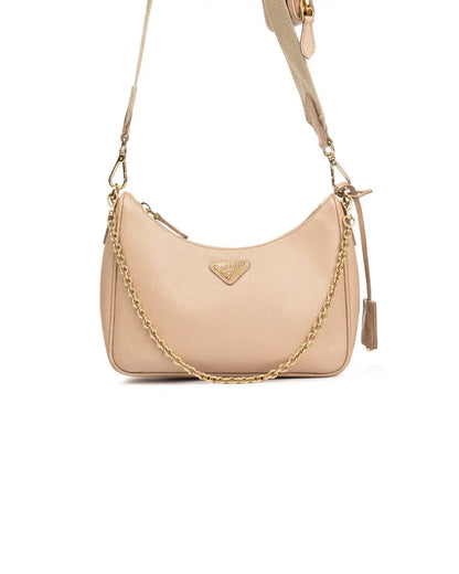 Prada Re Edition 2005 Cameo Beige saffiano leather bag Prada