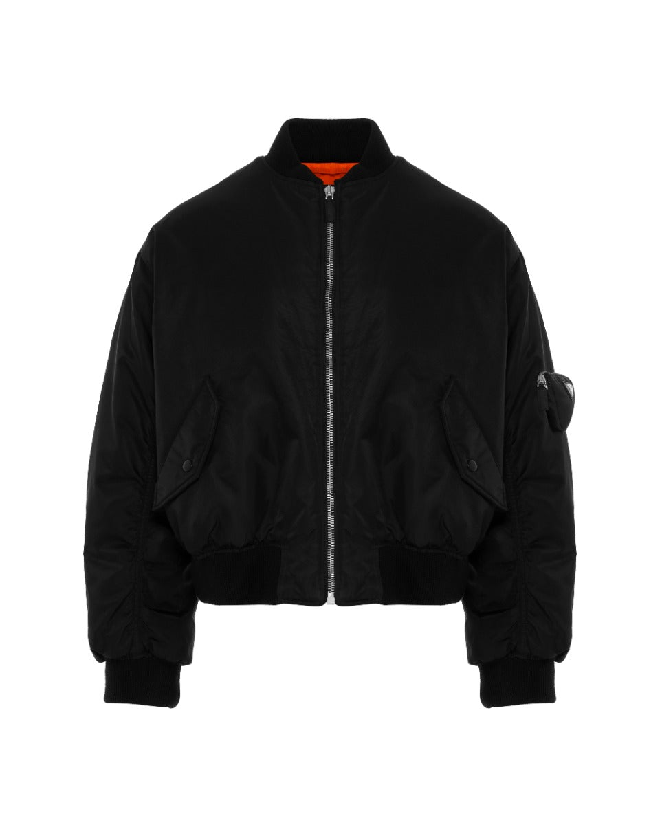 Prada Re-Nylon triangle pocket bomber jacket