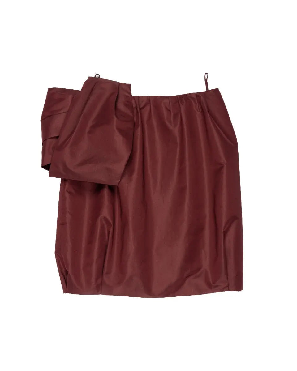 Prada Taffetta bubble burgundy mini skirt Prada