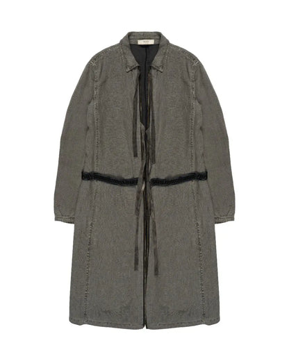 Prada tie-fastening linen grey coat Prada
