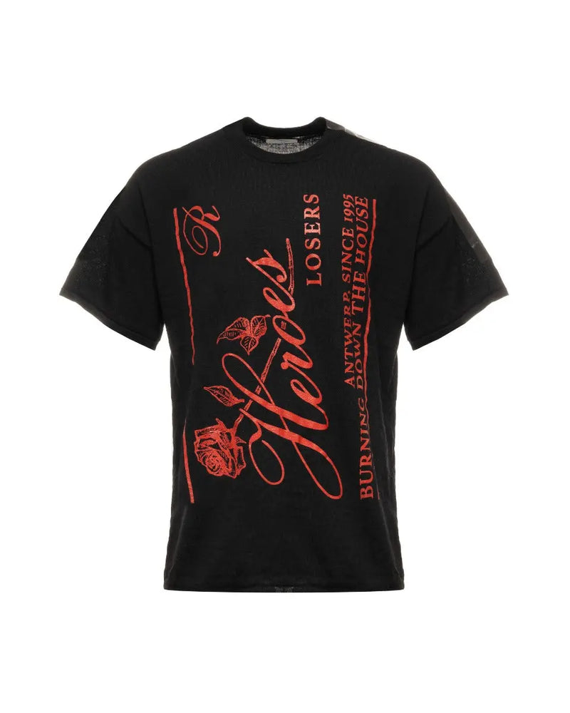 Raf Simons x Templa "Heroes and losers" oversized knitted t-shirt thumbnail