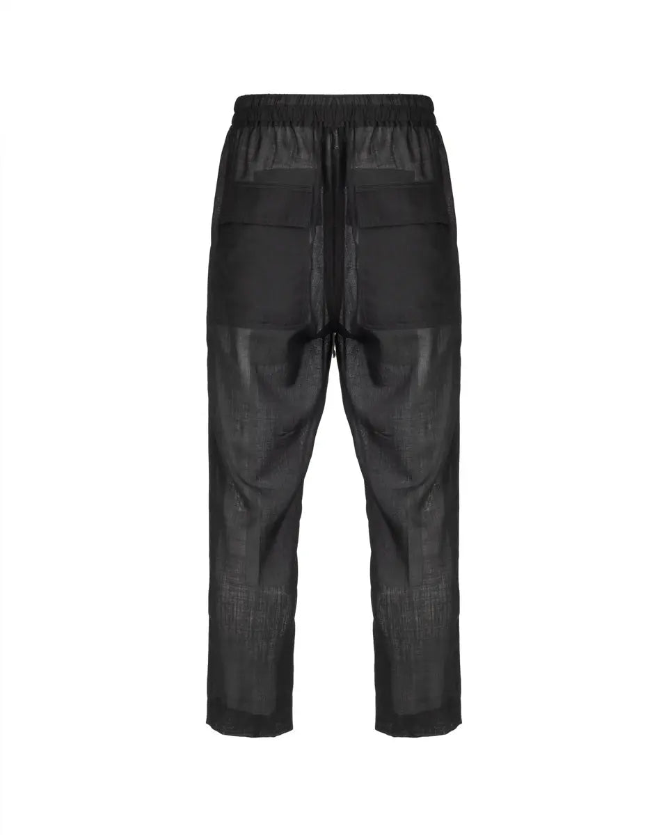 Rick Owens "PHLEGETHON" black sheer pants
