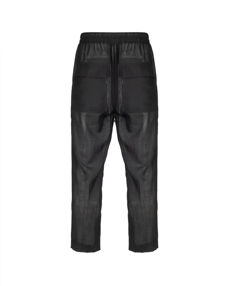 Rick Owens "PHLEGETHON" black sheer pants thumbnail