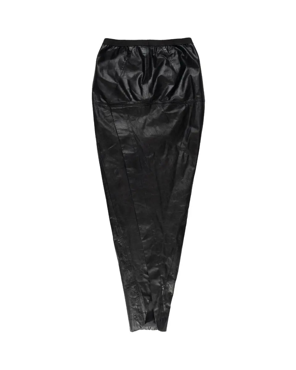 Rick Owens "CYCLOPS" black leather maxi skirt