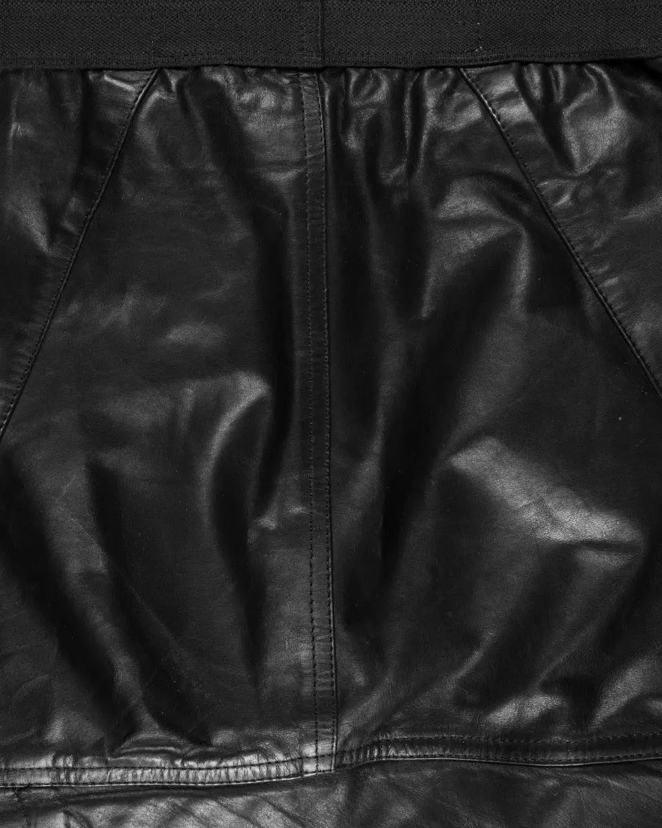 Rick Owens "CYCLOPS" black leather maxi skirt