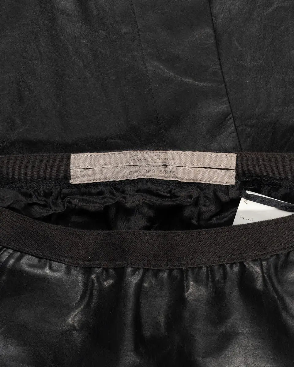 Rick Owens "CYCLOPS" black leather maxi skirt