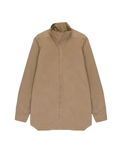 Rick Owens "PERFORMA" drape collar hidden placket button-up shirt Rick Owens