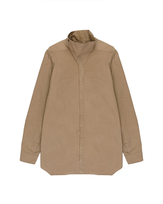 Rick Owens "PERFORMA" drape collar hidden placket button-up shirt Rick Owens