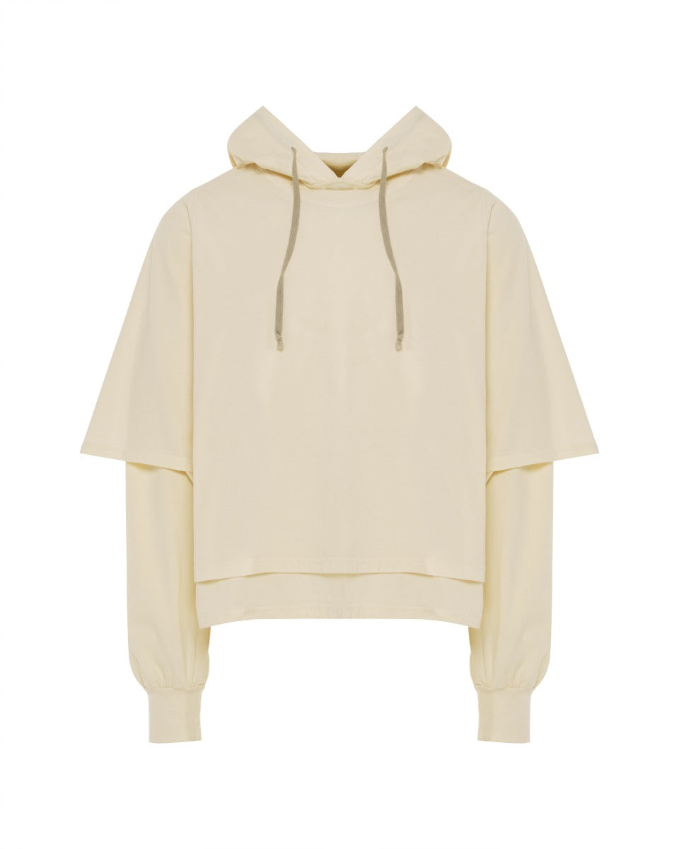 Rick Owens DRKSHDW Hustler layered cotton jersey hoodie Rick Owens