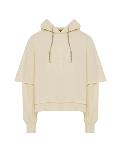 Rick Owens DRKSHDW Hustler layered cotton jersey hoodie Rick Owens
