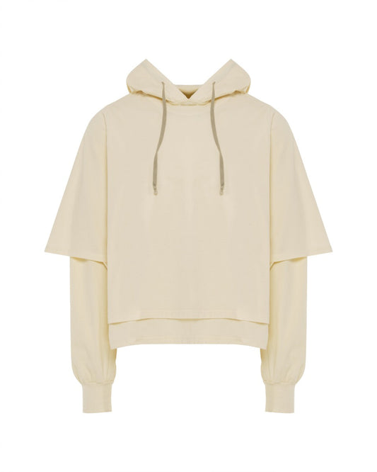 Rick Owens DRKSHDW Hustler layered cotton jersey hoodie Rick Owens