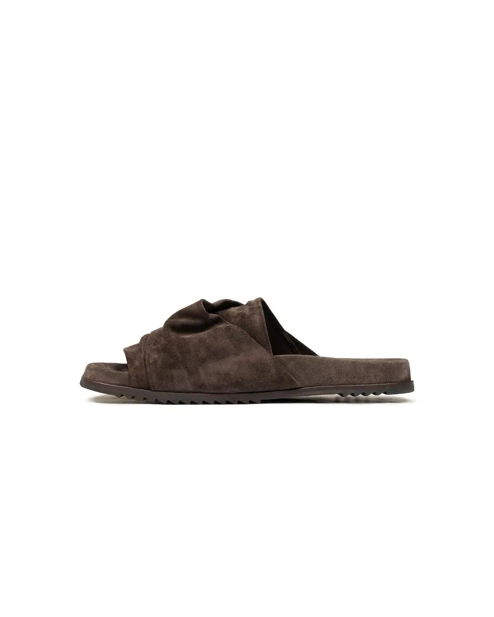 Rick Owens Mobius Granola Dark Dust leather slides