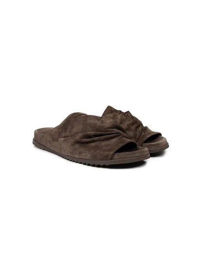 Rick Owens Mobius Granola Dark Dust leather slides Rick Owens