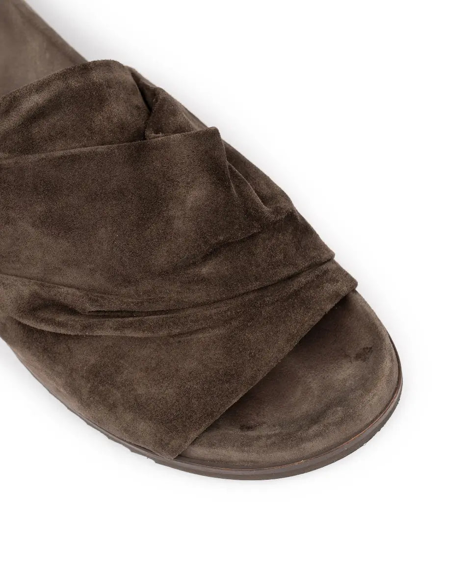Rick Owens Mobius Granola Dark Dust leather slides