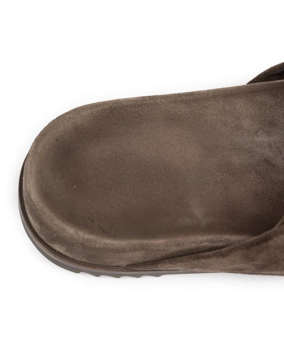 Rick Owens Mobius Granola Dark Dust leather slides