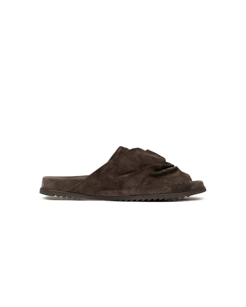 Rick Owens Mobius Granola Dark Dust leather slides Rick Owens