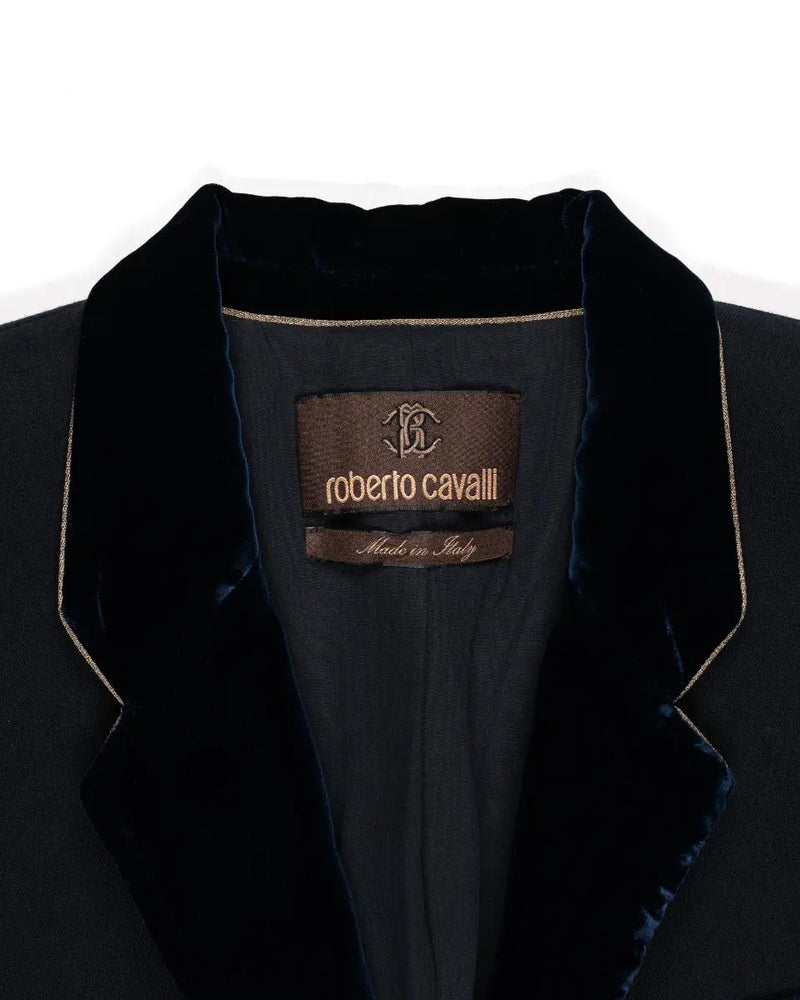 Roberto Cavalli velvet lapels blazer jacket thumbnail
