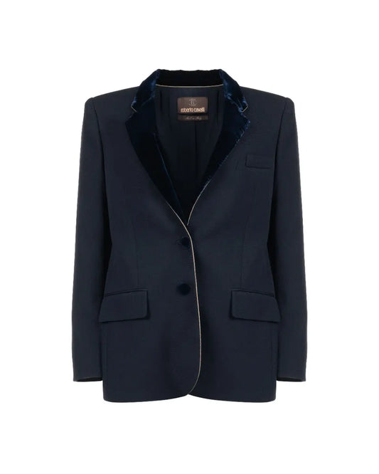 Roberto Cavalli velvet lapels blazer jacket Roberto Cavalli