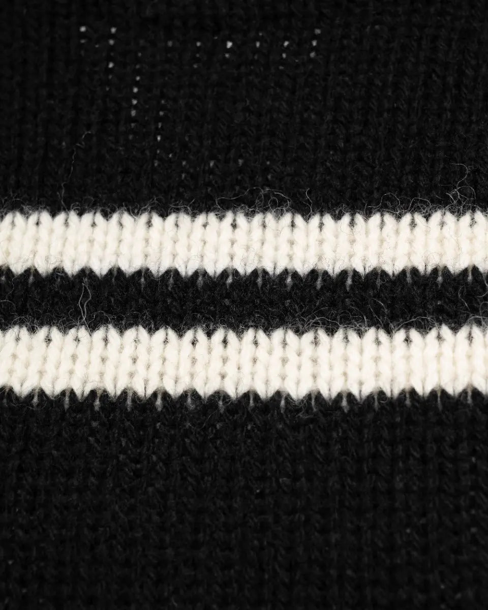 Saint Laurent black two-striped sweater