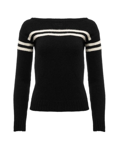 Saint Laurent black two-striped sweater Saint Laurent