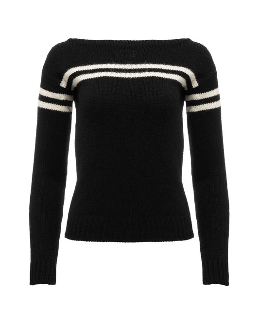Saint Laurent black two-striped sweater Saint Laurent
