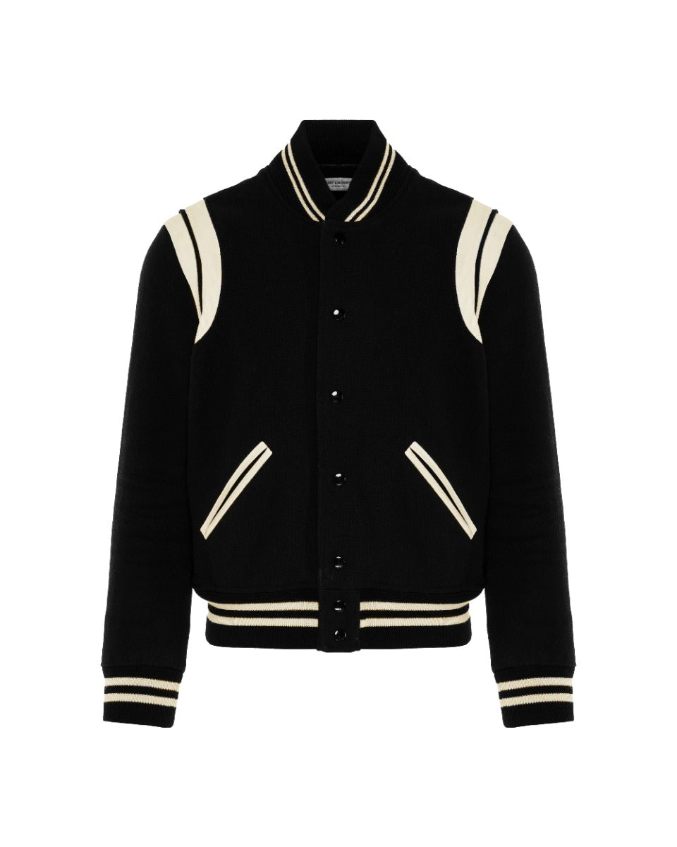 Saint Laurent black wool teddy jacket