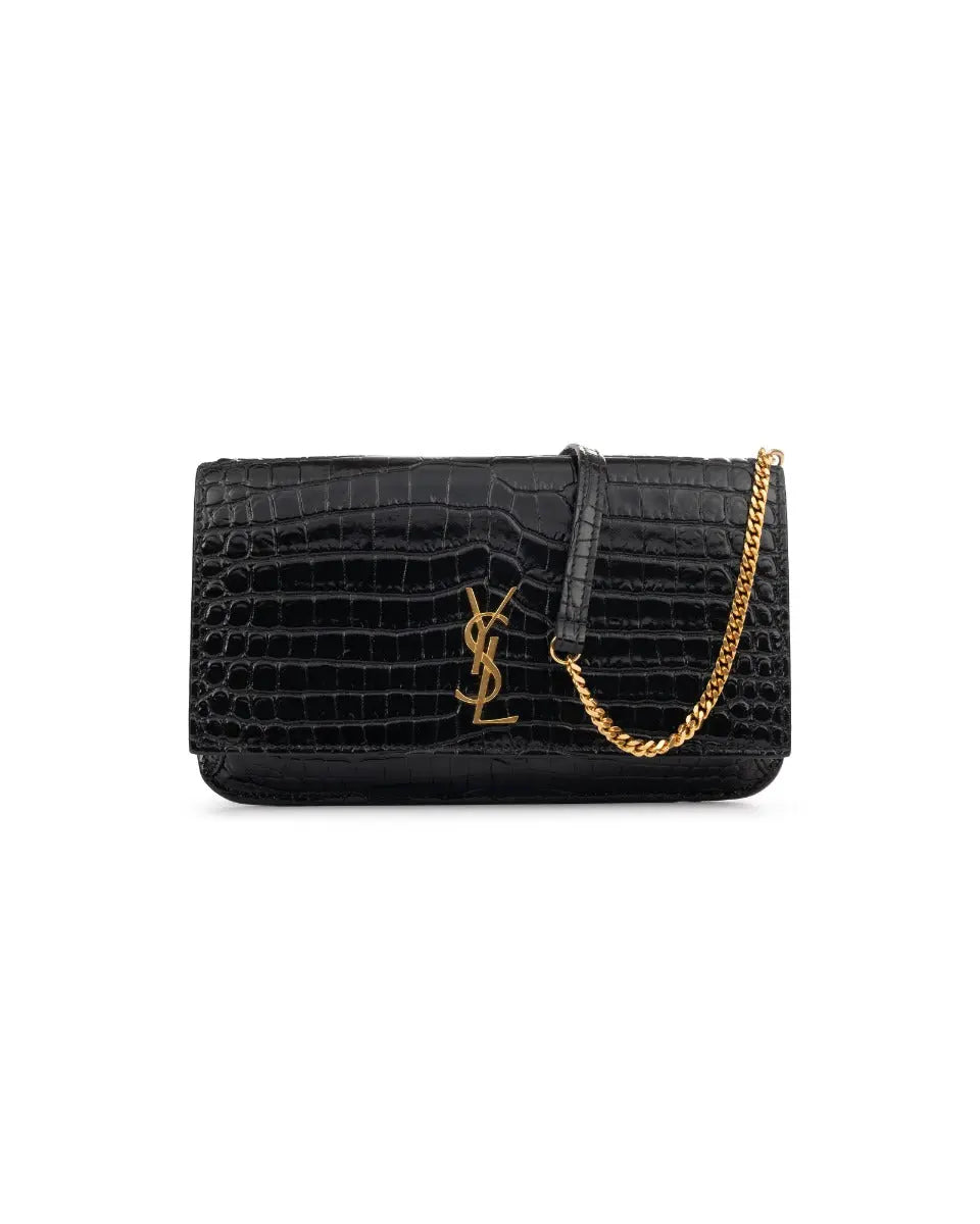 Saint Laurent Cassandre crocodile embossed bag