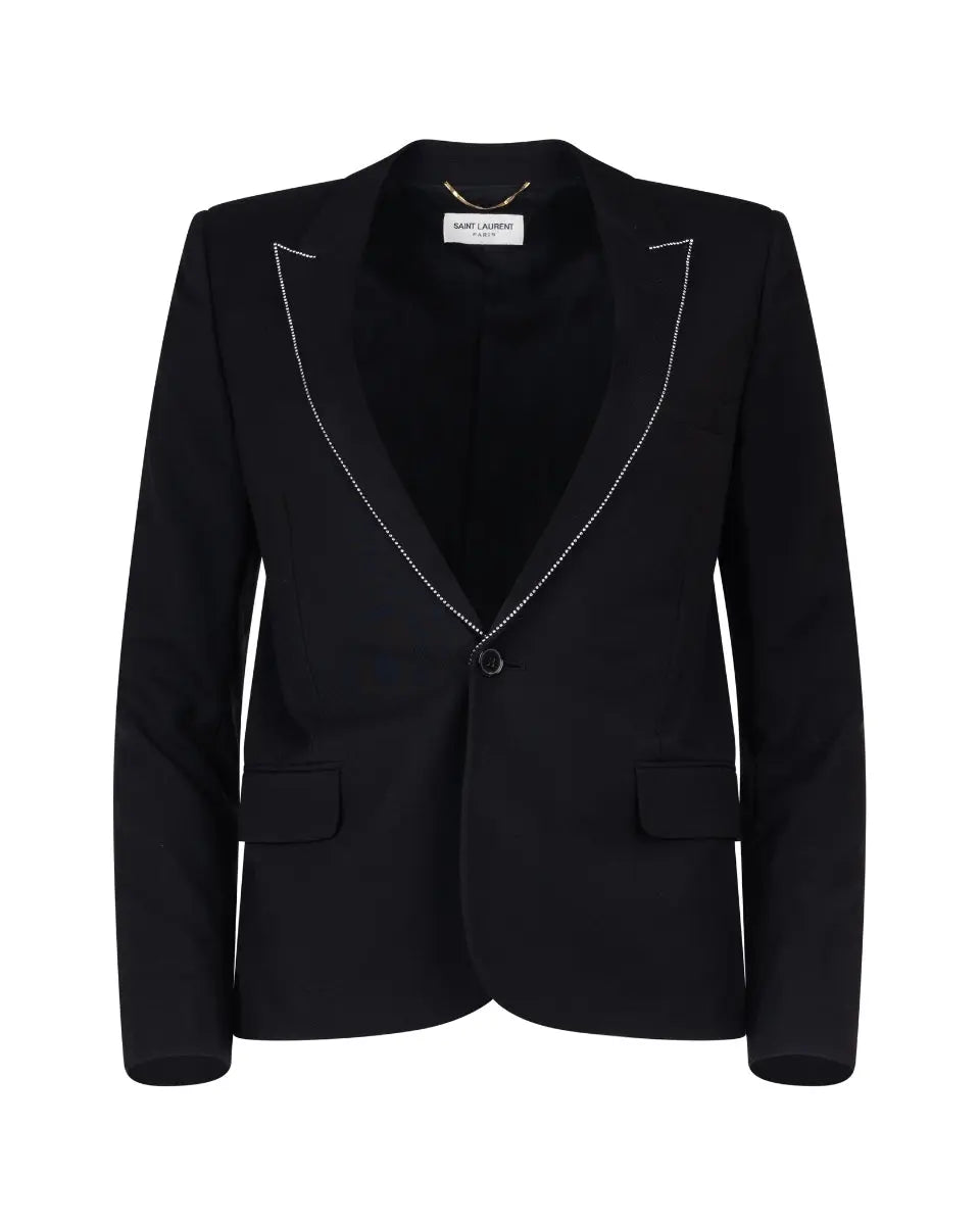 Saint Laurent crystal-embellished lapels blazer jacket Saint Laurent
