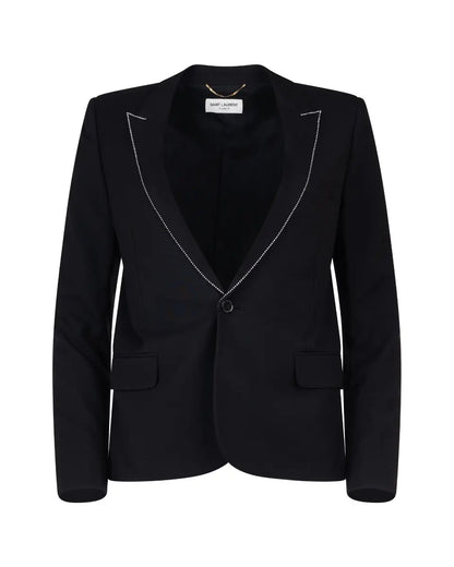Saint Laurent crystal-embellished lapels blazer jacket Saint Laurent