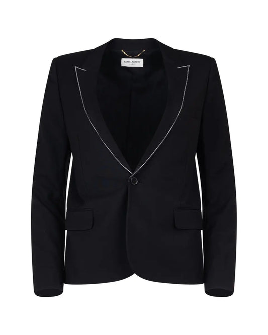 Saint Laurent crystal-embellished lapels blazer jacket Saint Laurent
