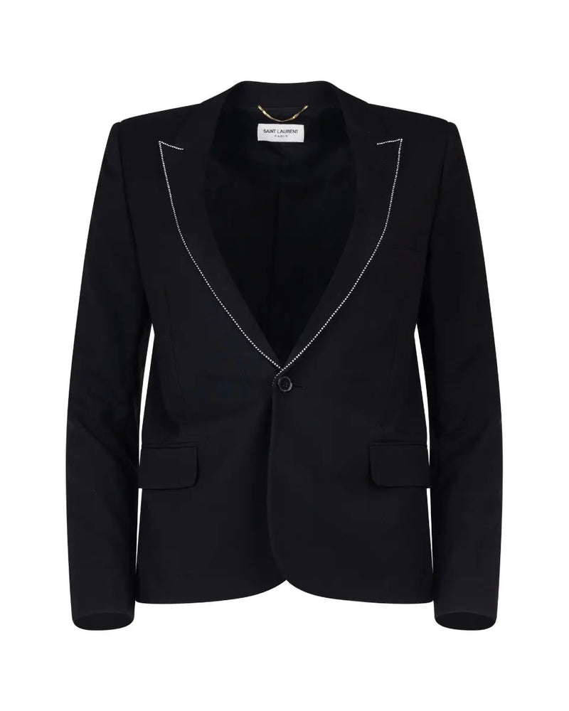 Saint Laurent crystal-embellished lapels blazer jacket Saint Laurent
