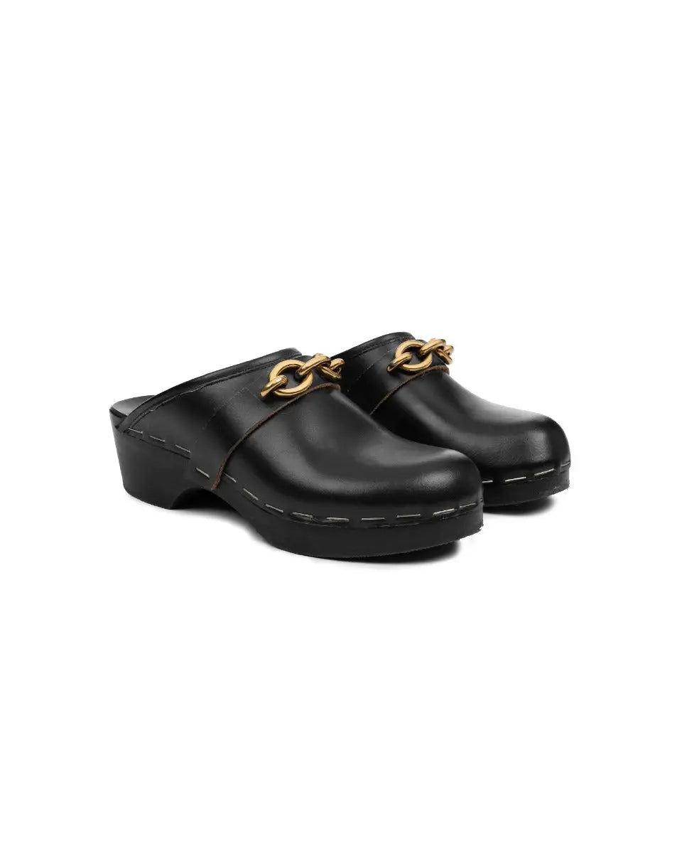 Saint Laurent Le Maillon leather clogs