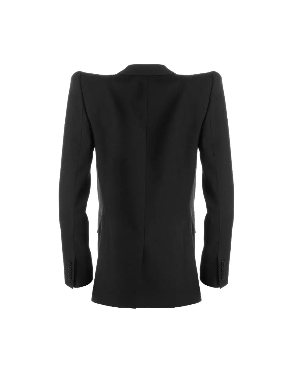 Saint Laurent Pagoda-shoulder gabardine blazer jacket