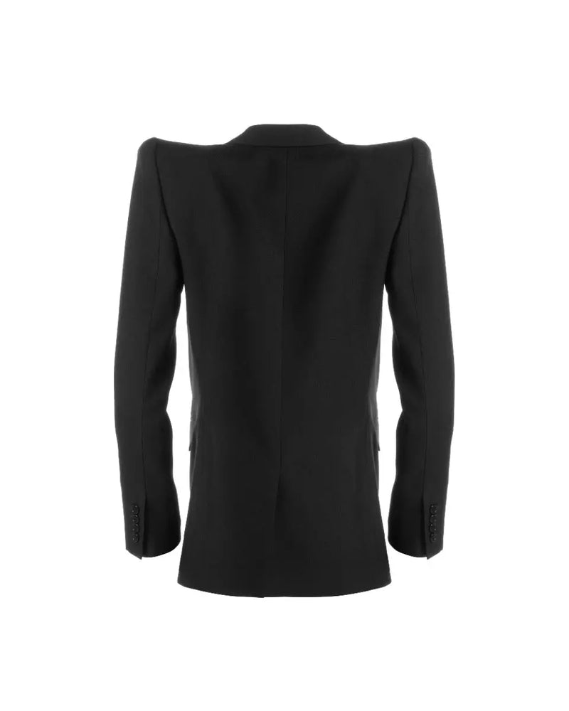 Saint Laurent Pagoda-shoulder gabardine blazer jacket thumbnail