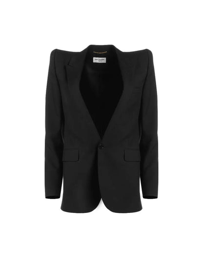 Saint Laurent Pagoda-shoulder gabardine blazer jacket Saint Laurent