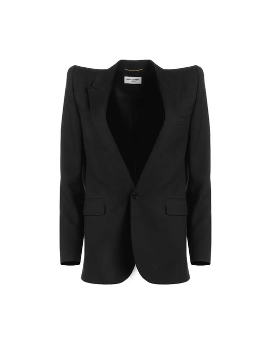 Saint Laurent Pagoda-shoulder gabardine blazer jacket Saint Laurent