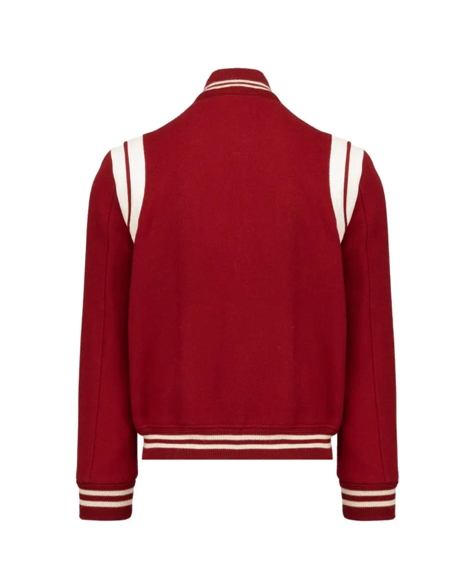 Saint Laurent red wool teddy jacket