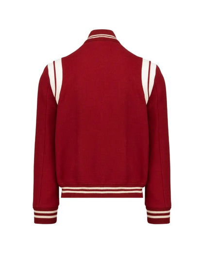 Saint Laurent red wool teddy jacket Saint Laurent