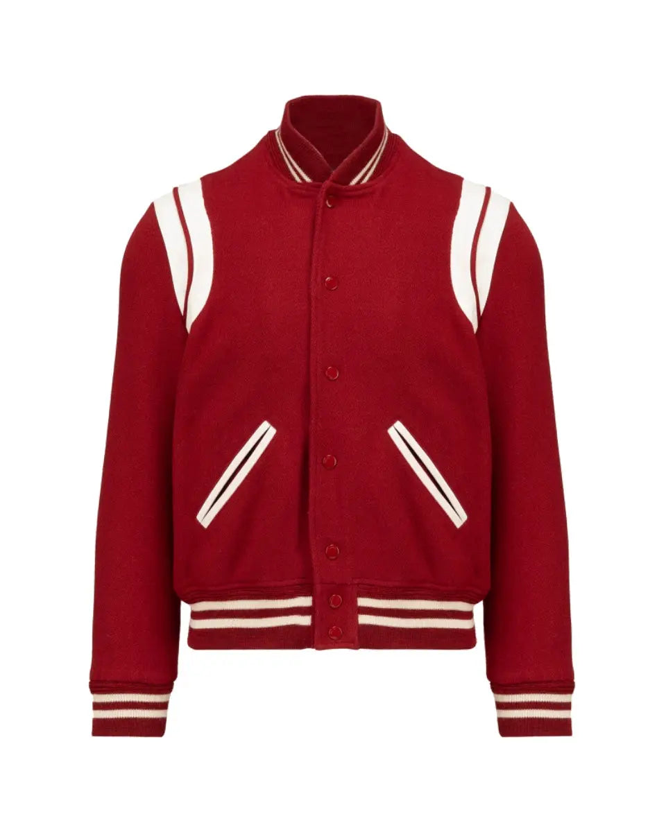 Saint Laurent red wool teddy jacket Saint Laurent