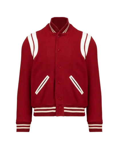 Saint Laurent red wool teddy jacket Saint Laurent