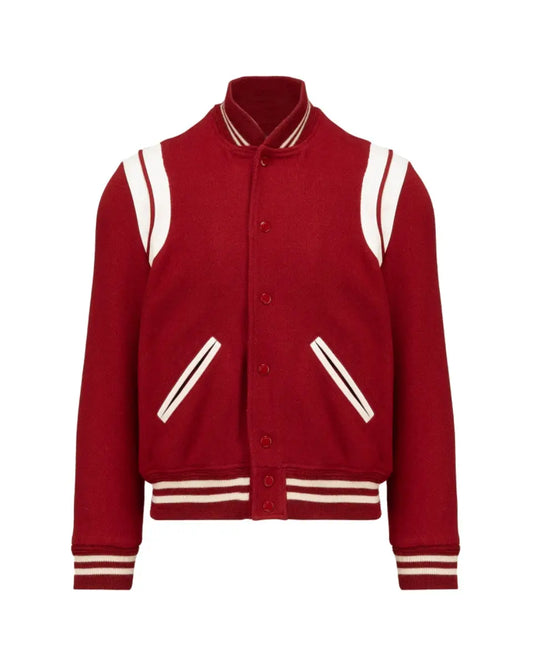 Saint Laurent red wool teddy jacket Saint Laurent