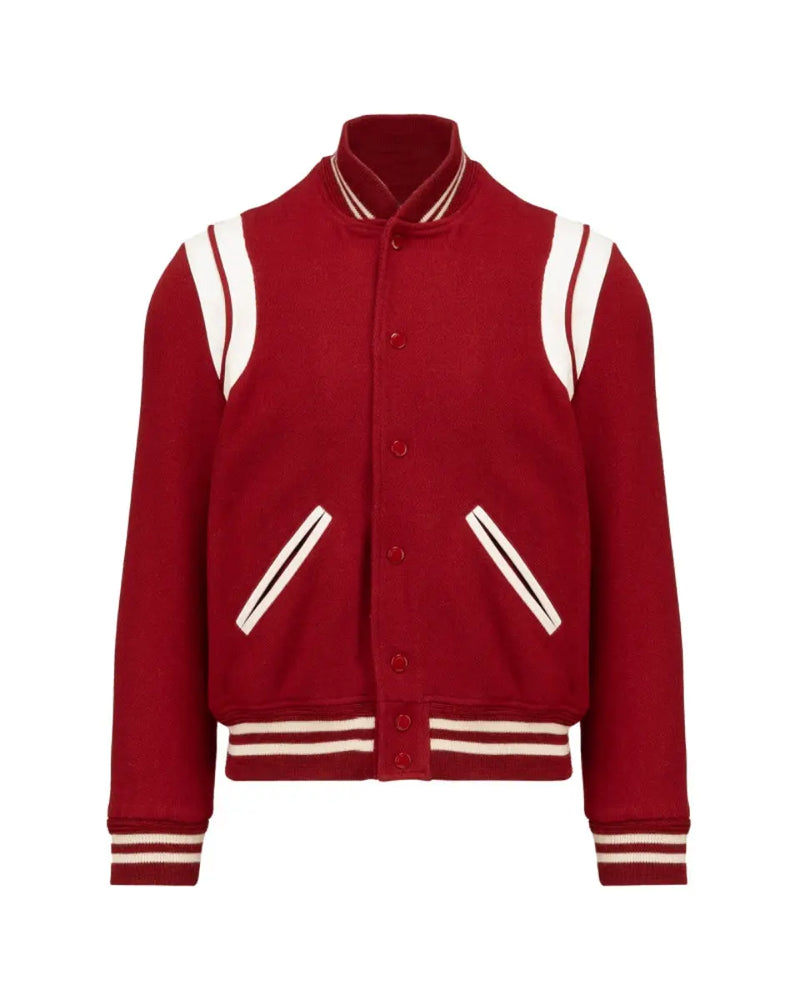 Saint Laurent red wool teddy jacket thumbnail