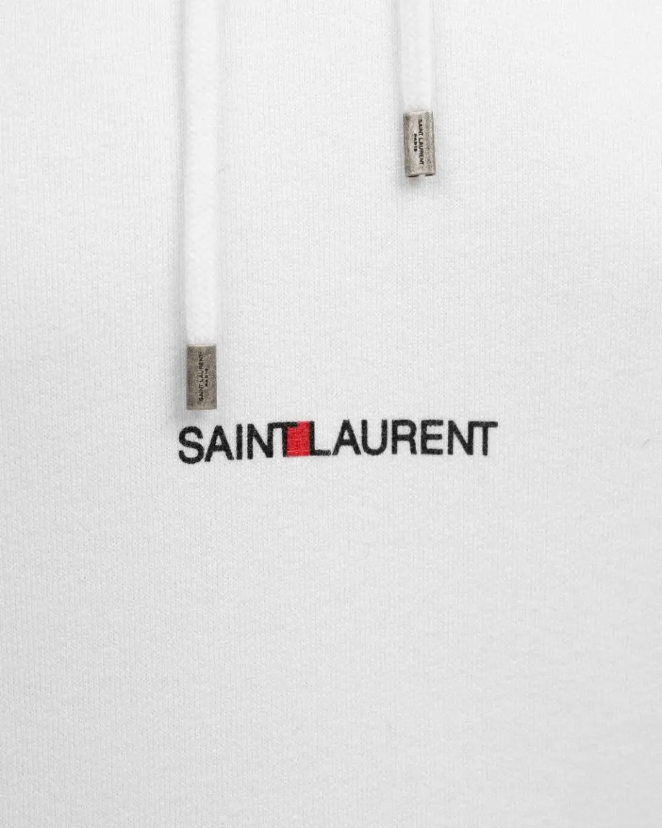 Saint Laurent logo white hoodie