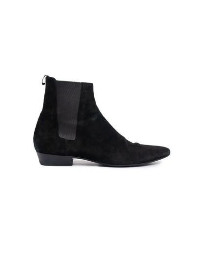 Saint Laurent Wyatt Chelsea suede black boots Saint Laurent