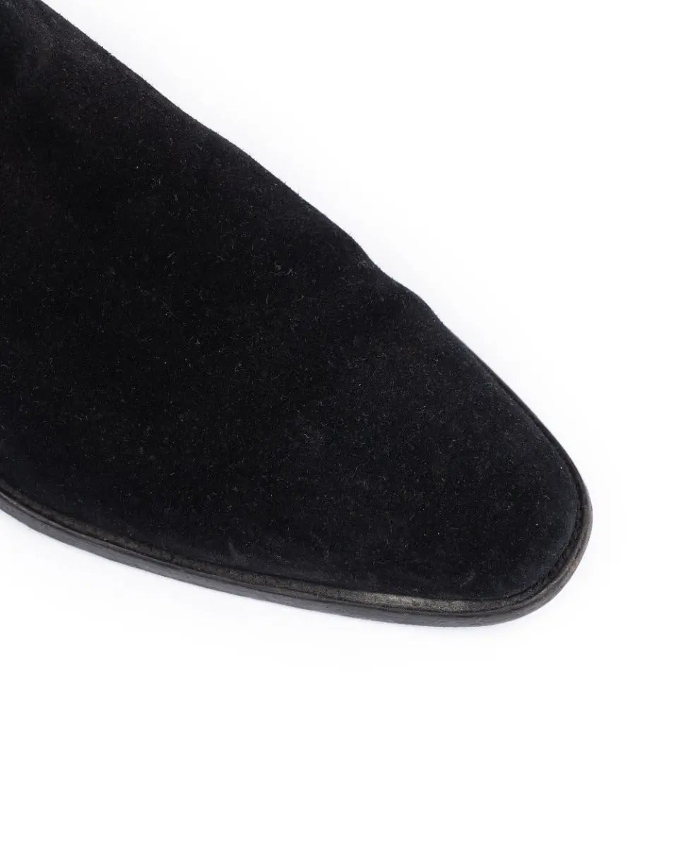 Saint Laurent Wyatt Chelsea suede black boots